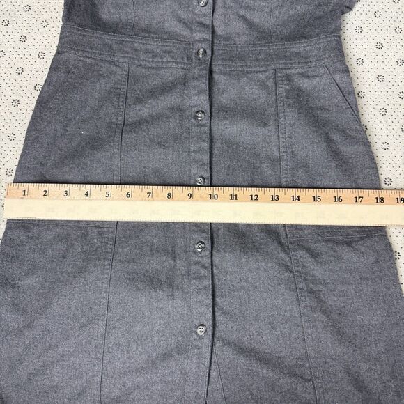 UNTUCKit Portia Cotton Utility Long Sleeve Shirtdress Dress Gray Womens Size 4 - Picture 13 of 15